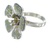 Genuine Sterling Silver Turquoise Flower Ring Size 5-3/4 RX59759